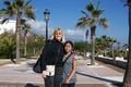 Deb and Diana on Puerto Banus boardwalk