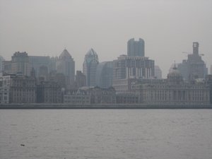Looking across the river at the Bund