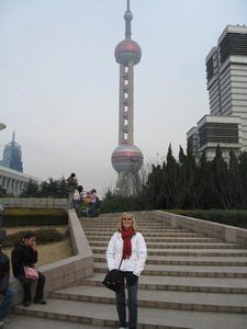 Deb with Pearl TV Tower