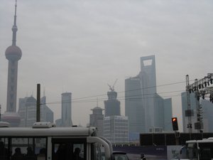 Looking back at Pudong from across the river.