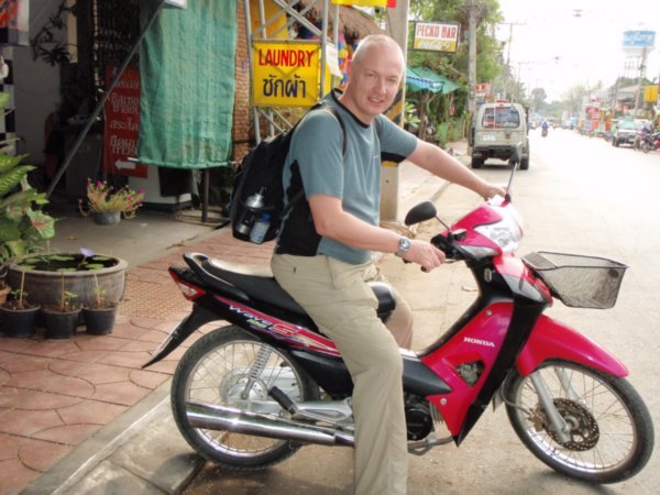 Rent a motorbike for 150 baht/day (about £2.50)