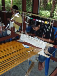 This is a weaving loom at "The Princess Project"