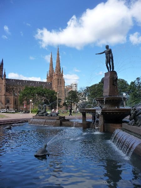 Archibald fountain with St Marys in background