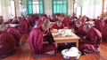 monks pray before lunch