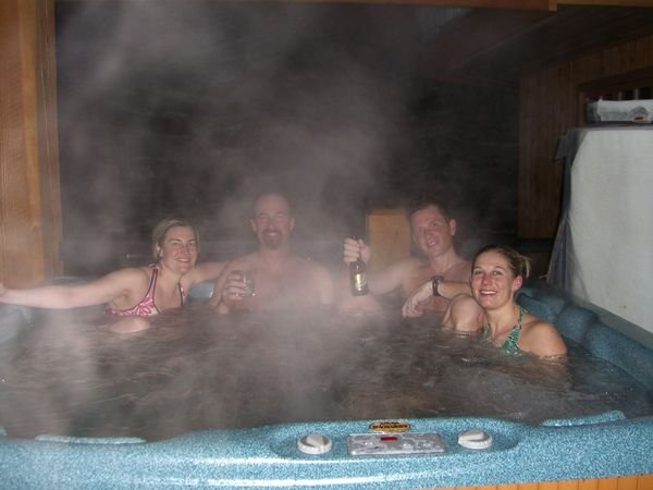 In the hot tub
