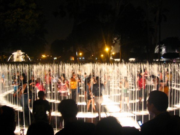 interactive fountain orchestrated with music