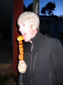 mmmm...meatsicle. seriously, these street alpaca kebabs are delicious and cost about 30 cents