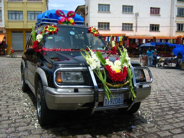 benediction of vehicles outside the Copacabana cathedral