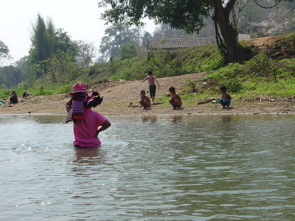 Vendors in the river
