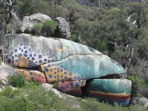 Painted Fish on Rock