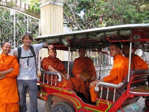 Chris and some Monks in Phnom Penh