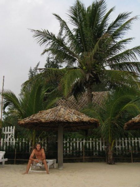 Chris in front of our Beach Bungalow