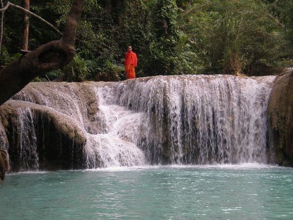 Young Monk on the Waterfall