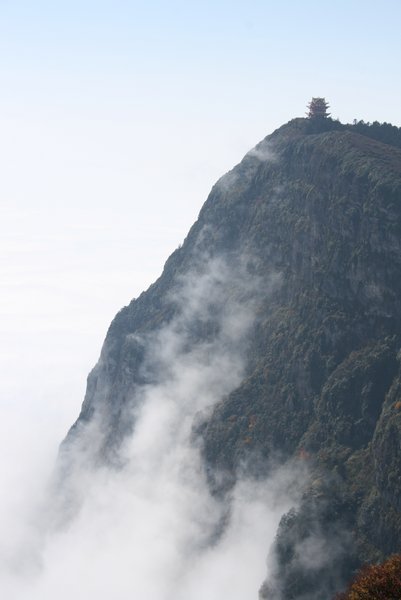 Looking across at the temple on the next mountain, above the clouds
