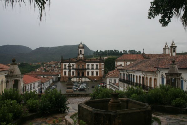 The main plaza in Ouro Preto