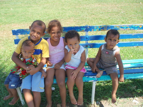  FIJIAN KIDS ENJOYING THEIR SUNDAY
