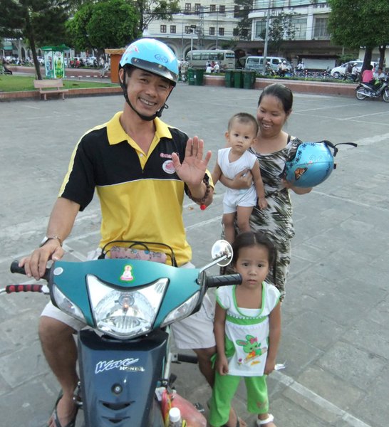Family of Four on a Bike