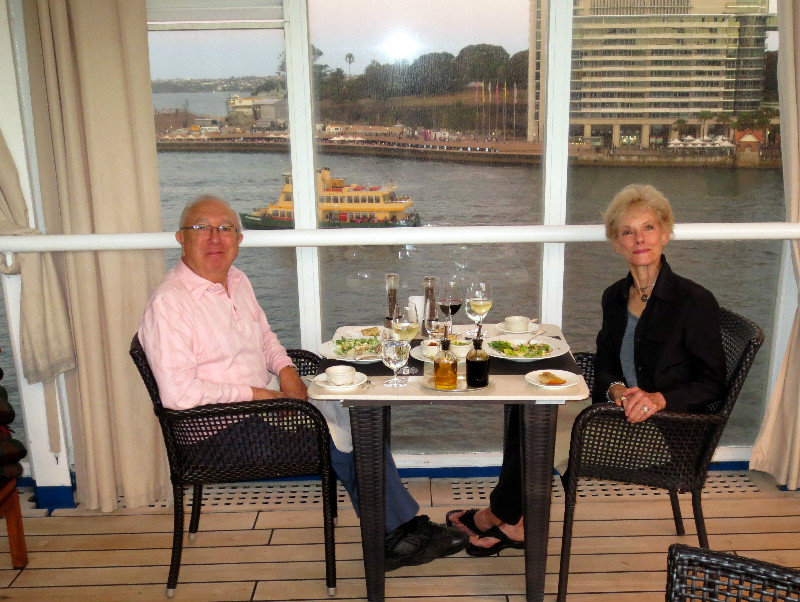 RALPH AND KATHY DINING ON DECK