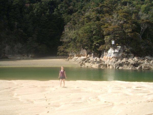 Fionnuala next to the greenest lagoon ive EVER seen!!