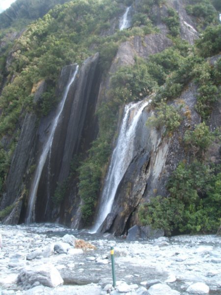 Some of the waterfalls on the cliff face