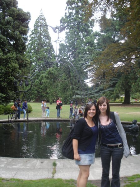 Me and Amy in the botanical gardens at Christchurch!