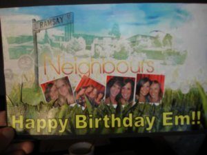 My card, how cool is it? Neighbours.....lalala!