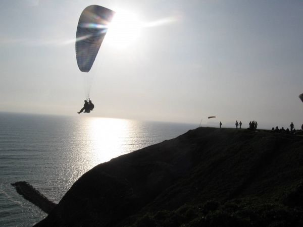 Paragliders Take Off