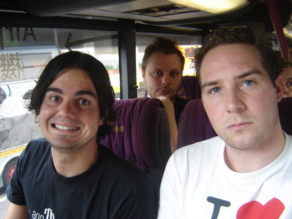 Paul, Ben & Aaron on the bus to Kowloon