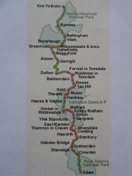 The Pennine Way - Route Map