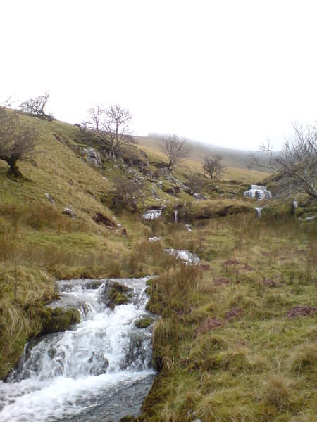 Gushing waterfalls and streams