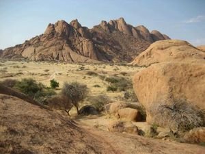 Closer view of Spitzkoppe mountain range, Namibia