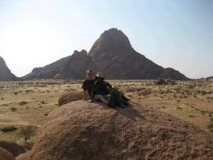 Lav and Steve taking a rest, Spitzkoppe, Namibia