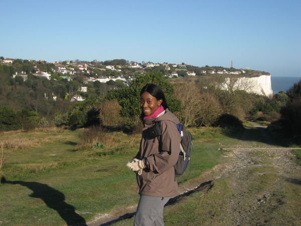 Lavinia with the White Cliffs in the distance. Dover, Kent