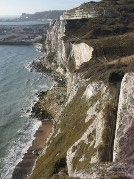 Very steep cliff-edge path. Dover, Kent 