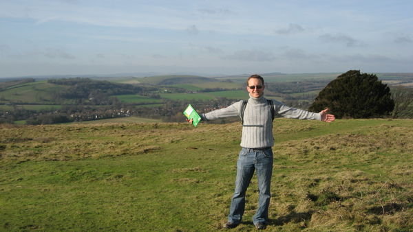 Steve shows the sweeping vistas from Cissbury Ring, Sussex