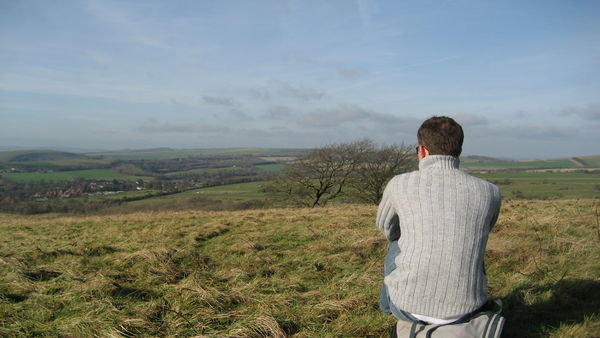 Steve takes time to relax as well. Cissbury Ring, Sussex