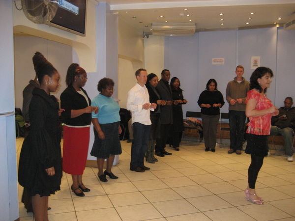 Beginners Salsa Class - Steve is poised in position!