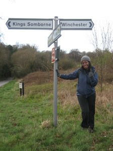 Yes! yes! yes! First sign pointing the way to Winchester...only about four miles to go now!