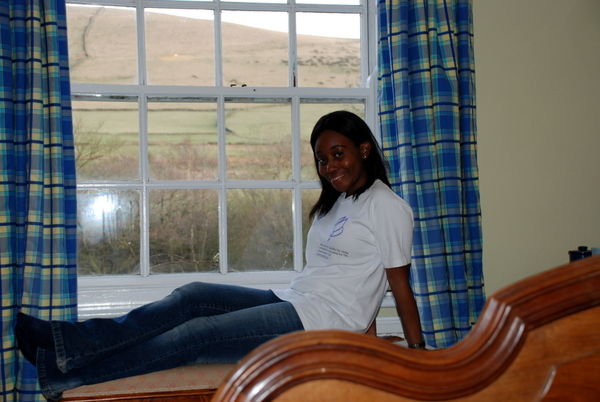 Lav relaxing in our room at Edale House, Derbyshire