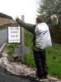 Hooray! Steve displays his pleasure on reaching our first B&B in Crowden. Derbyshire