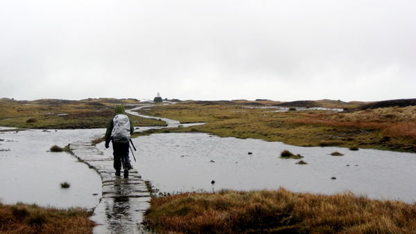 Steve presses on through icy rain to reach the summit of Black Hill, Cheshire