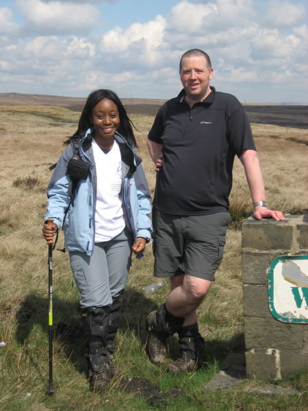 Lav and Nick (who is doing the Pennine Way 'there and back'!!) Windy Hill, on the border of Lancashire and Yorkshire