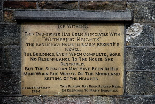 Plaque on 'Wuthering Heights' Pennine Way, Yorkshire