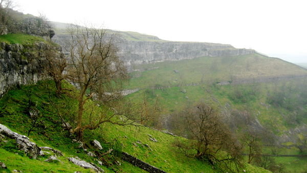 Looking across to Malham Cove, Pennine Way. Yorkshire