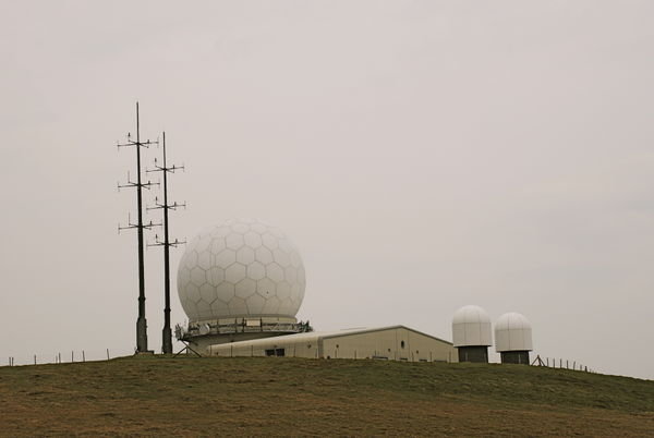 The big golf ball actually forms part of a radar station. Great Dun Fell. Pennine Way, Cumbria