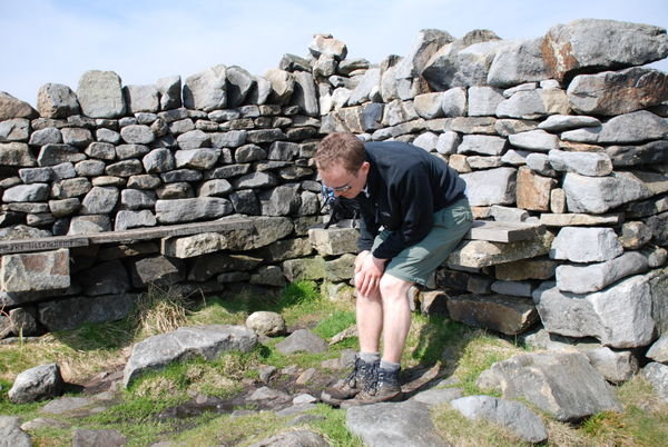 Steve clutches his painful knee...not boding well for rest of Pennine Way. Yorkshire