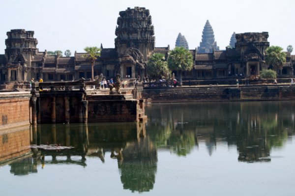 Angkor Wat reflected in the moat.
