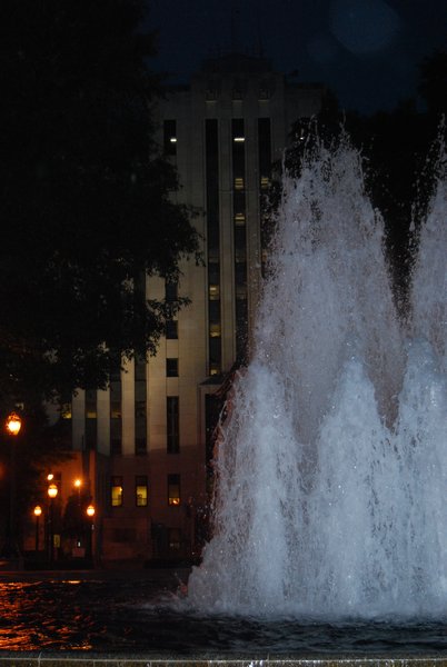 Fountain outside public library
