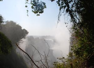 1st glimpse of Victoria Falls
