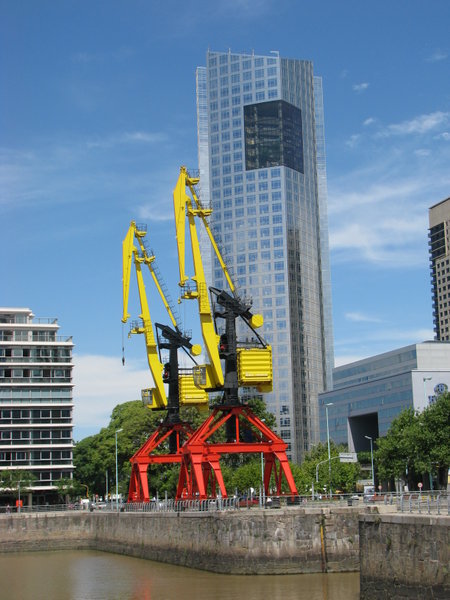 Puerto Madero cranes and buildings